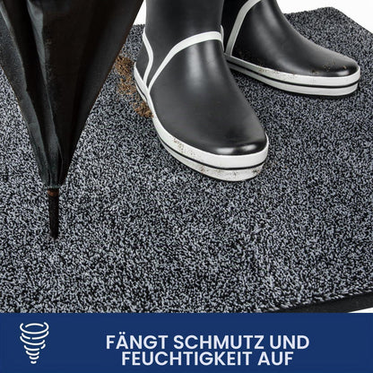 Läufer Teppich 60x210 cm dunkelgrau – Schmutzfangmatte Innen