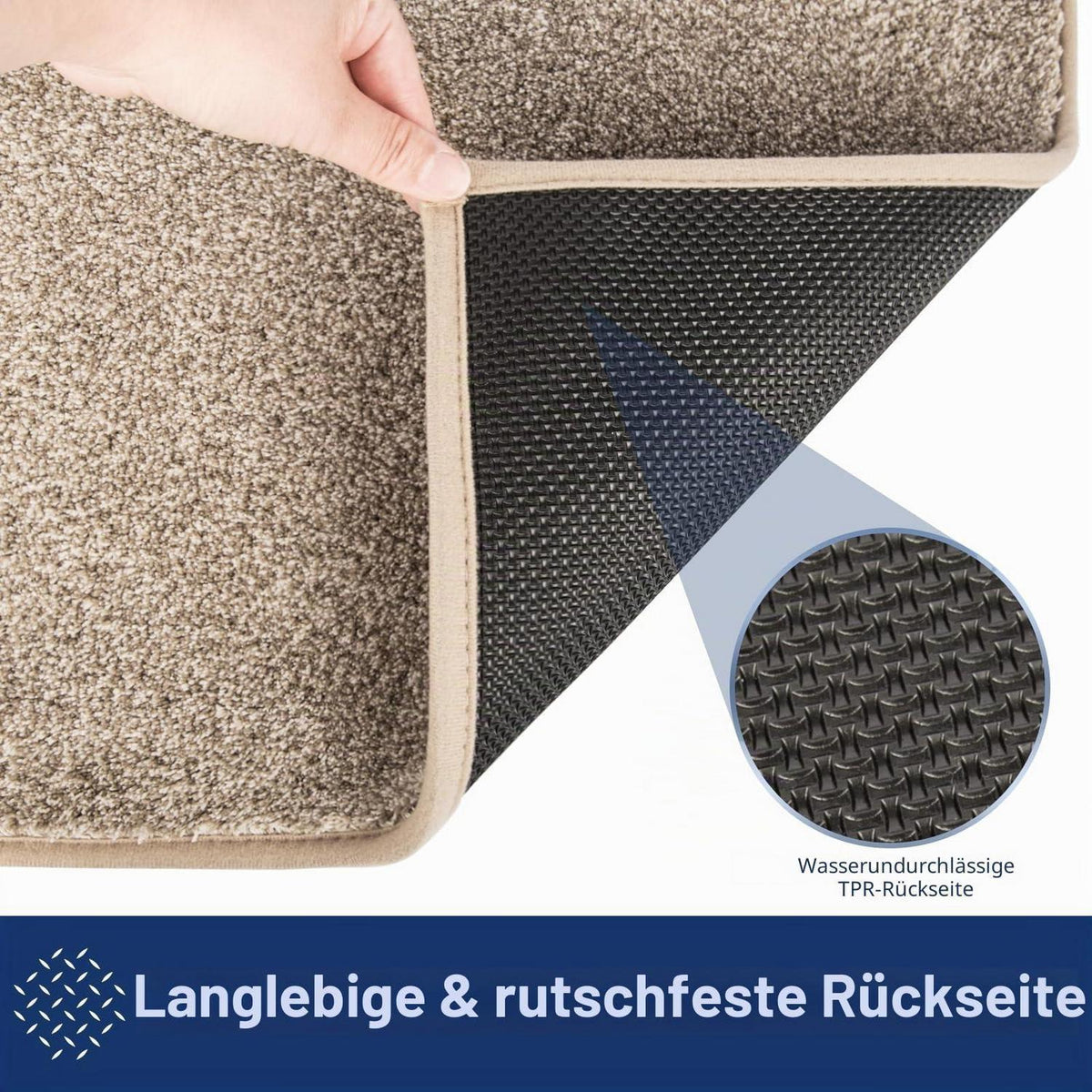 Läufer Teppich 60x210 cm – Schmutzfangmatte Beige
