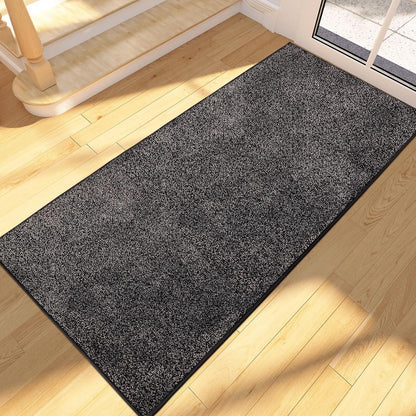 Läufer Teppich 60x210 cm, Schmutzfangmatte Holzkohlegrau