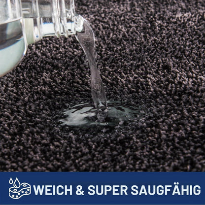Läufer Teppich 60x210 cm, Schmutzfangmatte Holzkohlegrau