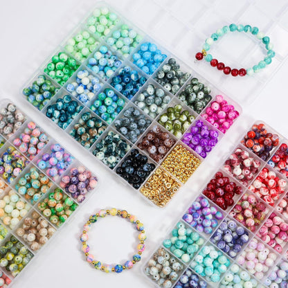 1560 Glasperlen Set 8mm – Buntes DIY Schmuck Zubehör
