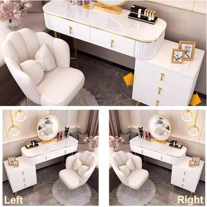 Rosa Schminktisch Set mit Spiegel & Hocker – 80cm