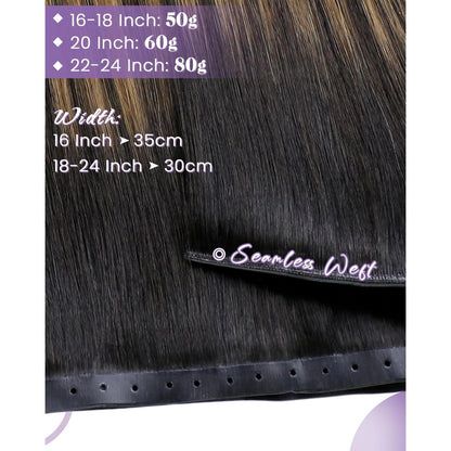Echthaar Tressen Braun Balayage 60cm – Remy Weft Extensions