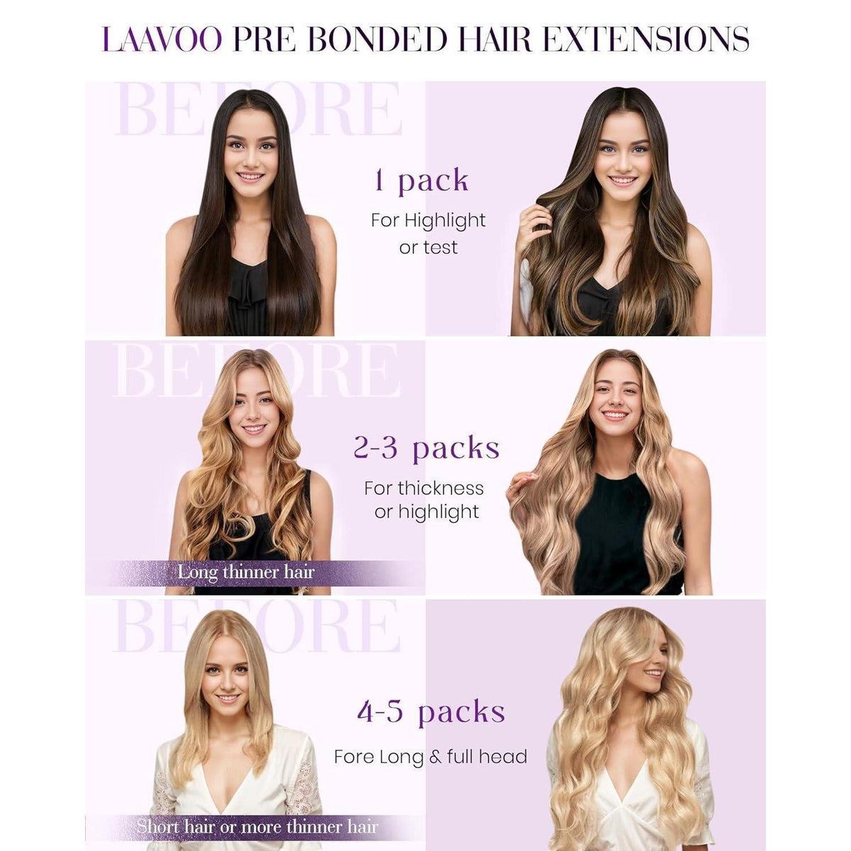Echthaar Tressen Braun Balayage 50cm zum Einnähen