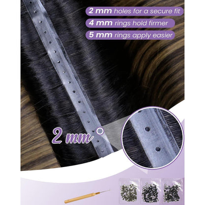 Echthaar Tressen Braun Balayage 60cm – Remy Menschenhaar