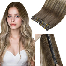 Blond Ombre Echthaar Tressen – 40cm, #3/8/24