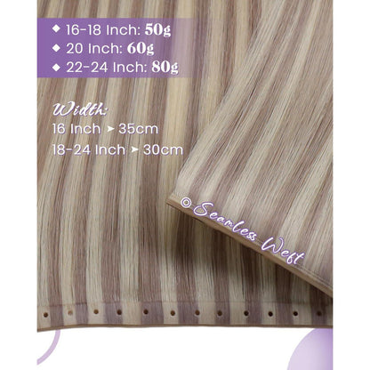 Blond Echthaar Tressen – Sew-in Weft #18/613, 45cm