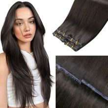 Echthaar Tressen Dunkelbraun 50cm – Butterfly Weft