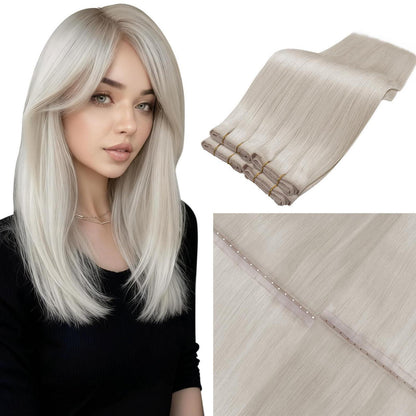 Echthaar Tressen Extensions Blond #60 – 45cm, 100g