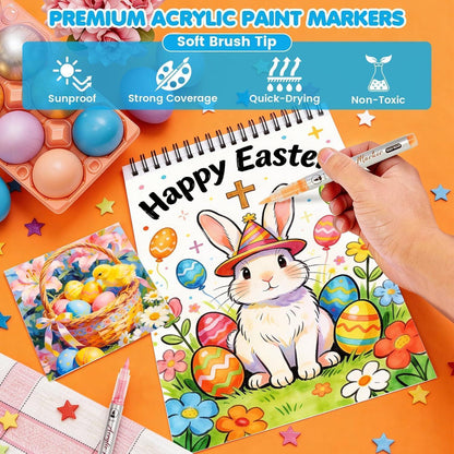 168 Acryl-Malstifte Set mit Pinselspitze – Vielseitig & Geschenkidee