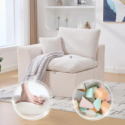 Compressed Cordstoff Sofa – Einzelsitzer & Zweisitzer für kleine Räume