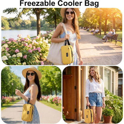 Mini Kühltasche mit Kühlakkus – Gelbe Isolier Lunch Tasche