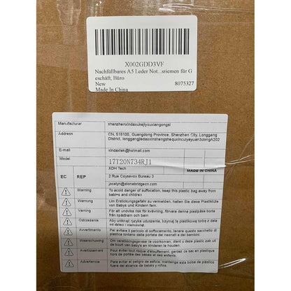 Nachfüllbares A5 Notizbuch mit Kartenfächern in Lederoptik