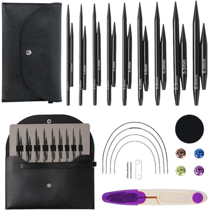 Austauschbares Rundstricknadel Set mit Zubehör – Perfekt zum Stricken