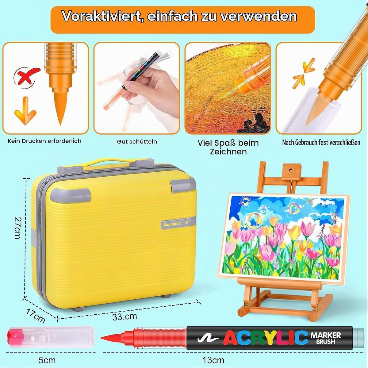 Acrylstifte 360 Farben – Wasserfest für Stein, Holz & mehr