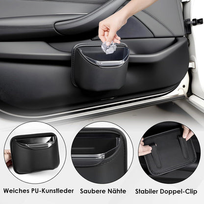 Auto Mülleimer – Klein, Lecksicher & Clip On in Lederoptik