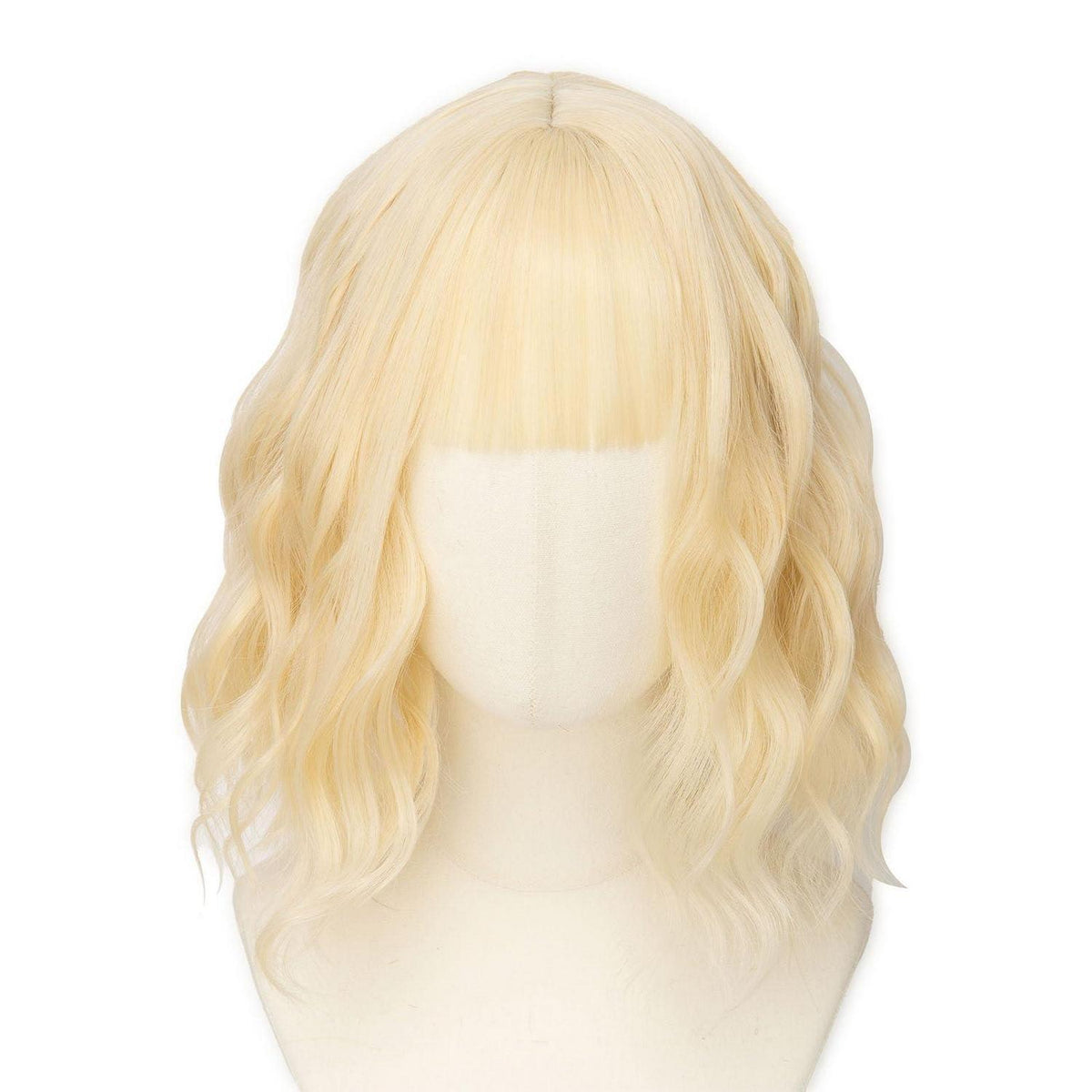 Blonde Bob Perücke mit Pony – 12 Zoll, gewellt