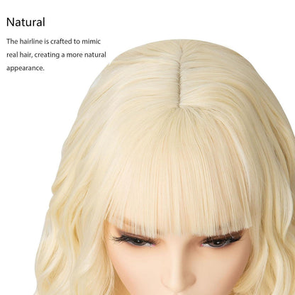 Blonde Bob Perücke mit Pony – 12 Zoll, gewellt