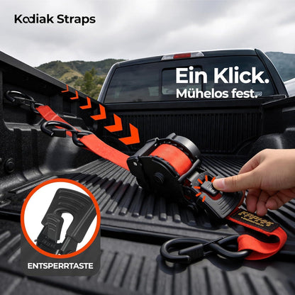 Spanngurte Automatik 3m mit S-Haken | 800KG | 4 Stück Rot
