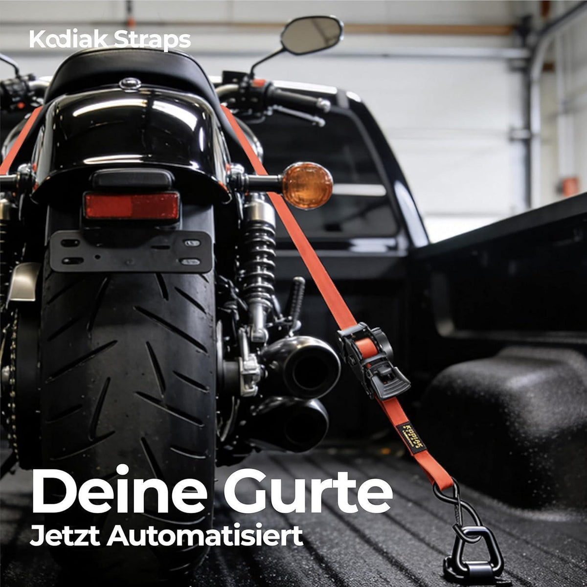 Spanngurte Automatik 3m mit S-Haken | 800KG | 4 Stück Rot