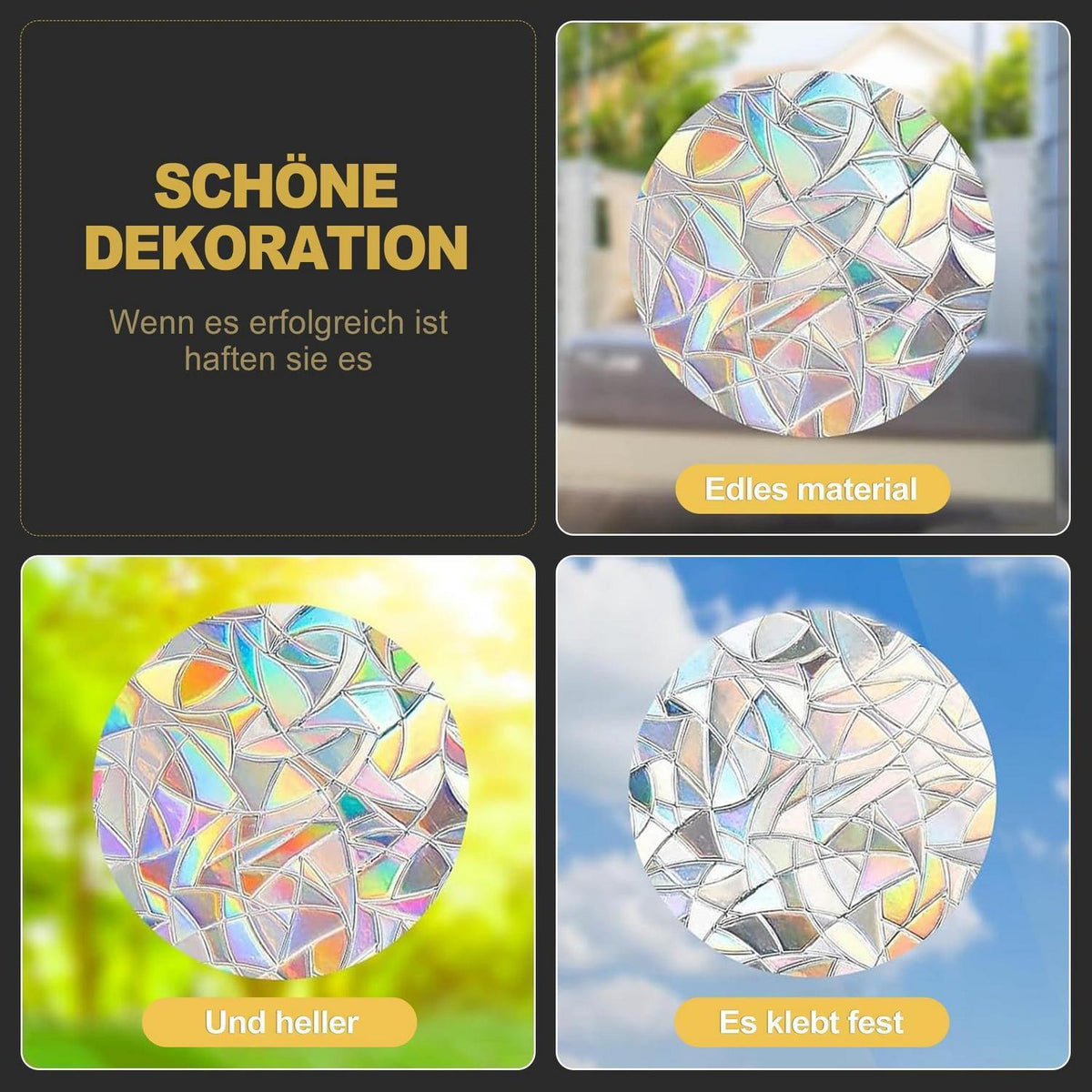 Prisma Fenstersticker – Regenbogen Suncatcher für Vogelabwehr