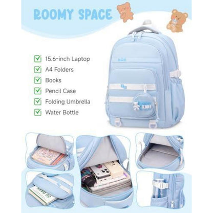 Schultrolley Mädchen mit Rollen & Laptopfach, Blau
