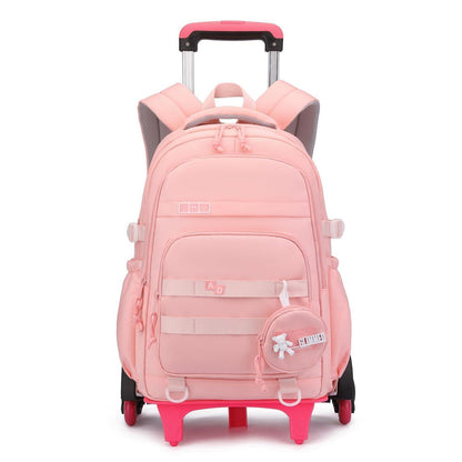 Schultrolley Mädchen mit Rollen & Laptopfach, Rosa
