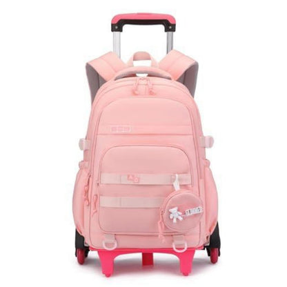 Schultrolley Mädchen mit Rollen & Laptopfach, Rosa