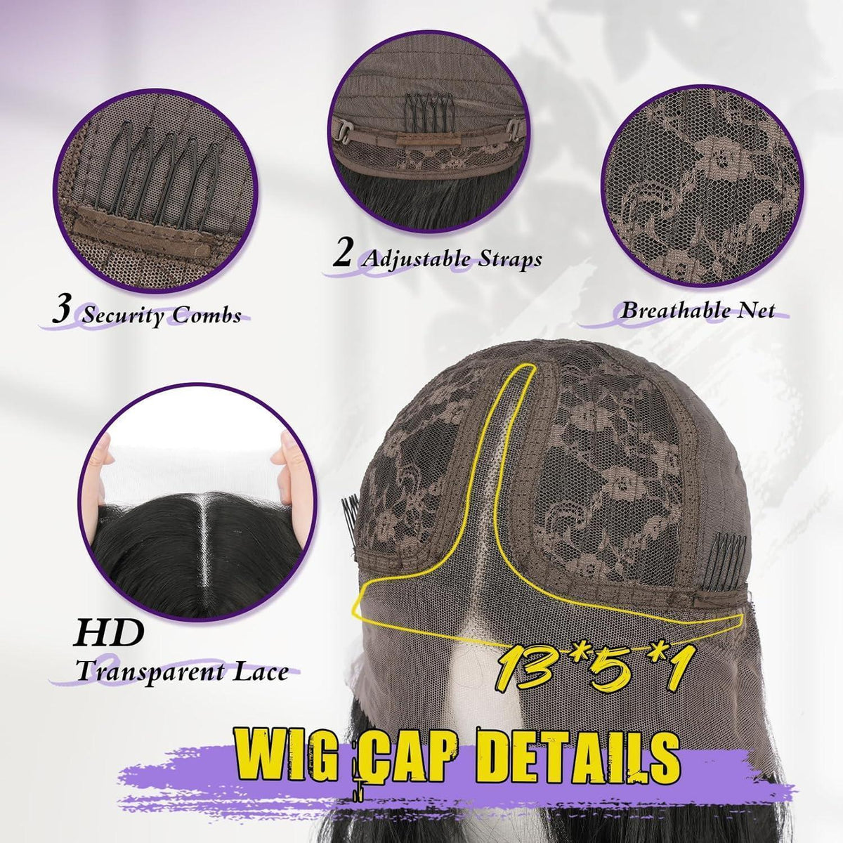 Lange gewellte Lace Front Perücke – Schwarz 70cm, Anfängerfreundlich