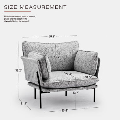 Bouclé Loungesessel mit Metallbeinen – Bequemer Akzentstuhl