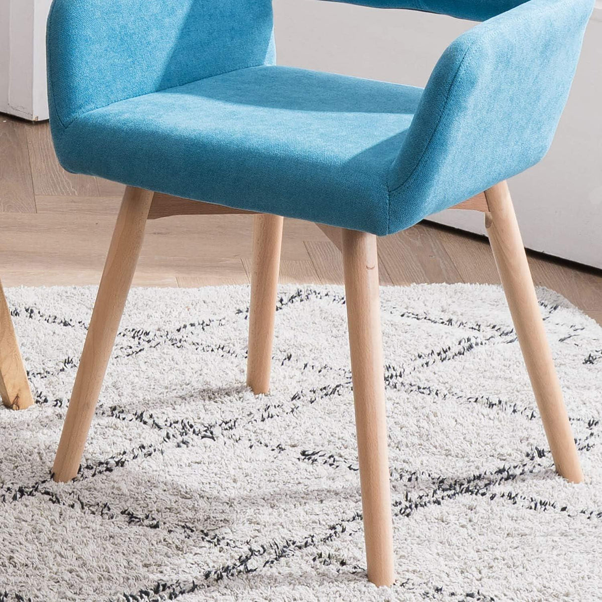 Mid-Century Modern Sessel blaugrün mit Holzbeinen