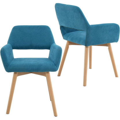 Mid-Century Modern Sessel blaugrün mit Holzbeinen