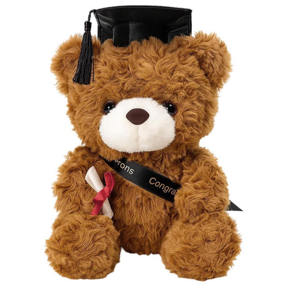 Abschlussgeschenk Teddybär mit Doktorhut – Brauner Kuscheltier Bär