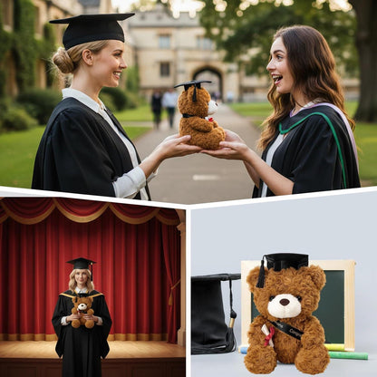 Abschlussgeschenk Teddybär mit Doktorhut – Brauner Kuscheltier Bär