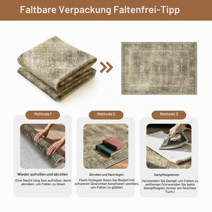 Vintage Teppich Wohnzimmer 160x230 cm Sandbraun
