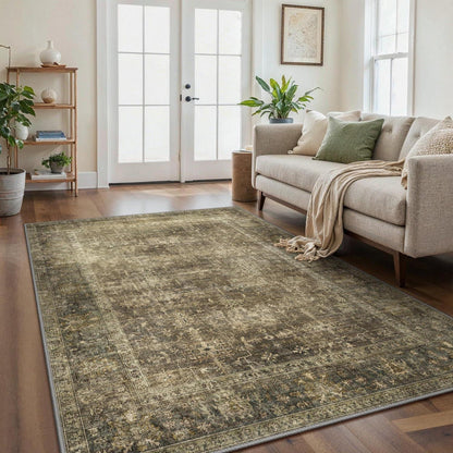 Vintage Teppich Wohnzimmer 160x230 cm Sandbraun