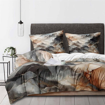 Marmor Grau Bettwäsche-Set 135x200 cm, 4-teilig Mikrofaser