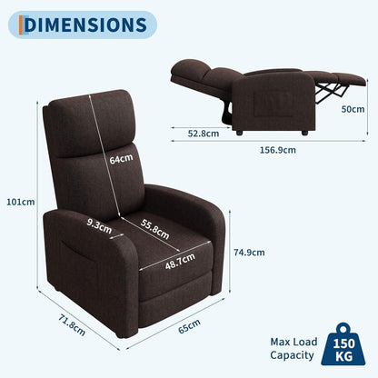 Relaxsessel mit Liegefunktion – Braun