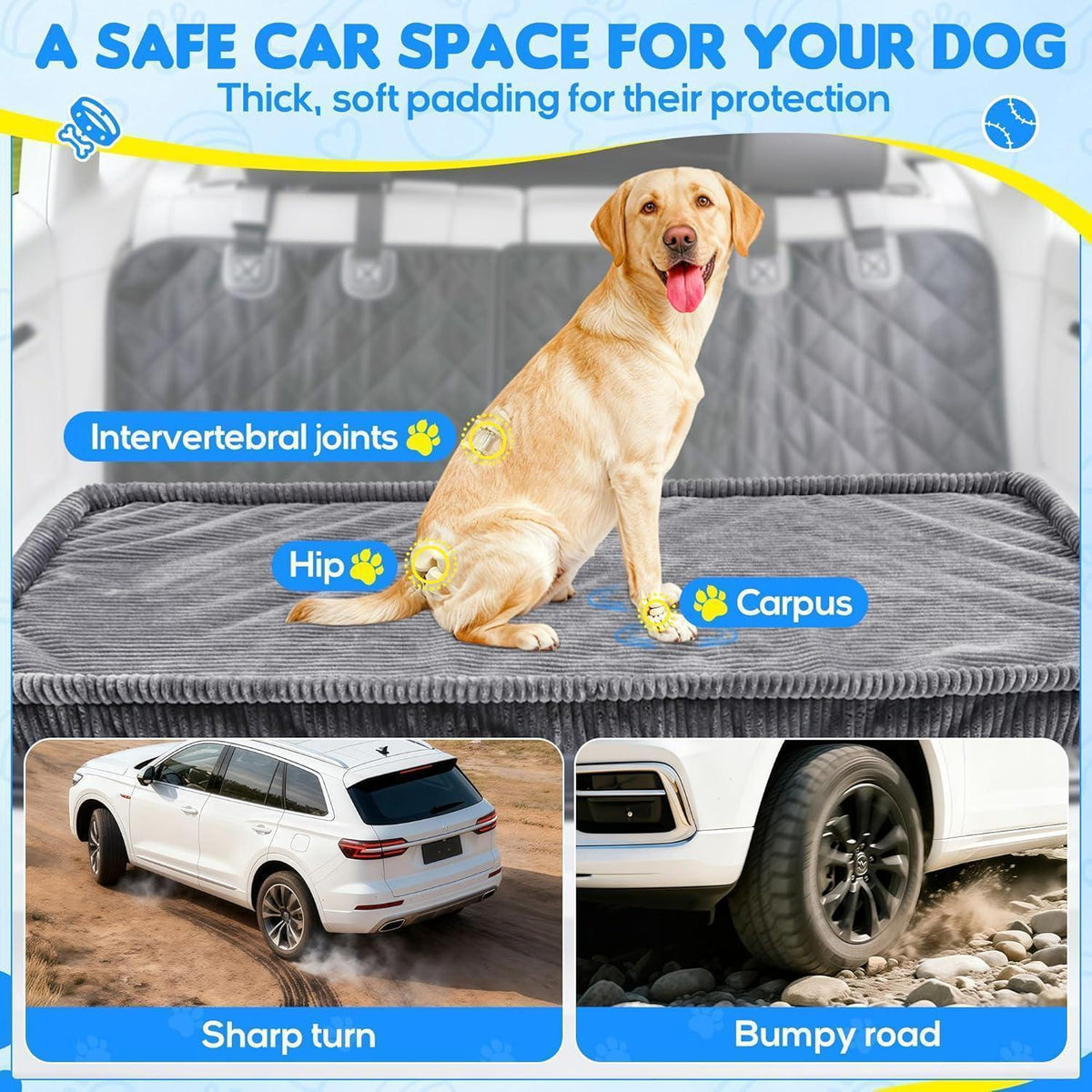 Hundebett Auto – Rutschfest & Waschbar, Dunkelgrau