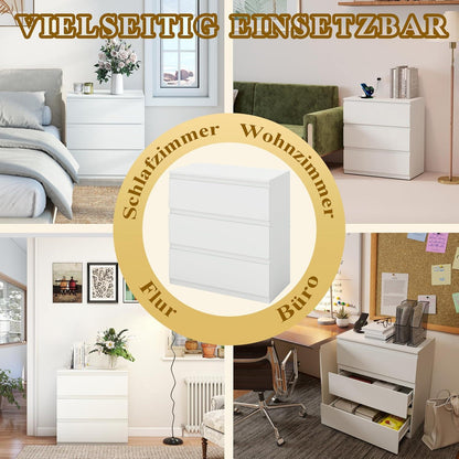 2er-Set Kommoden weiß 70cm – Schlafzimmer & Büro