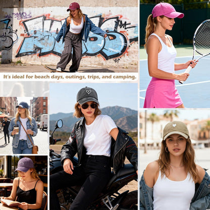Damen Baseball Cap mit Zopf Loch & Vintage Stickerei