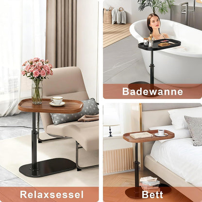 Höhenverstellbarer C-förmiger Beistelltisch – 30x45cm, 360° drehbar