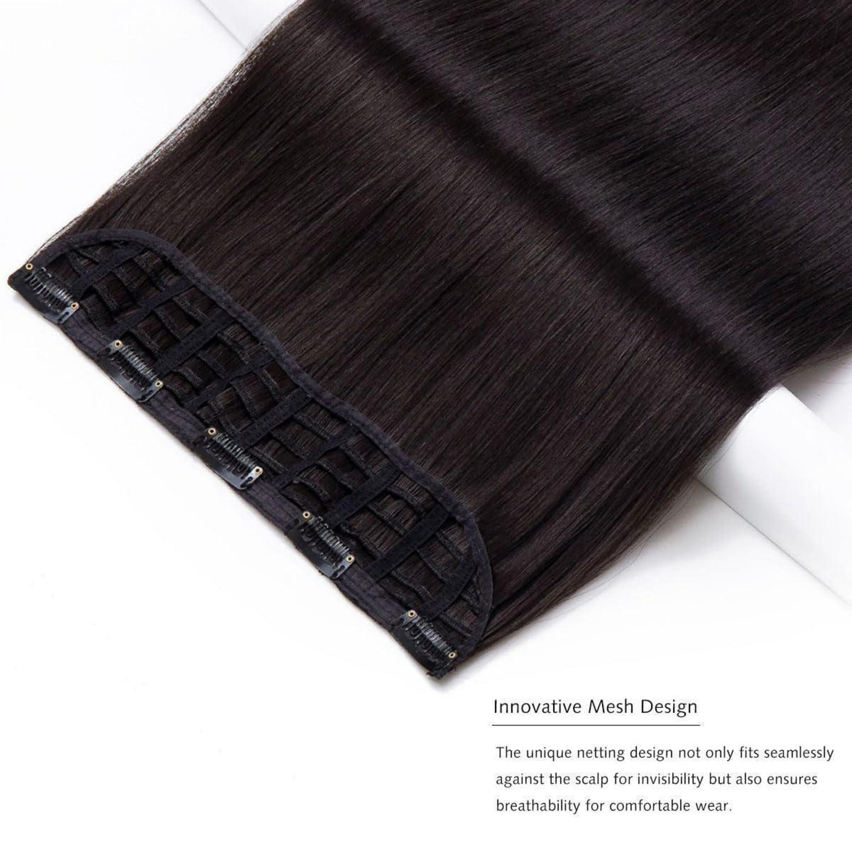 Synthetische Haarverlängerung gerade, 30cm, Naturbraun