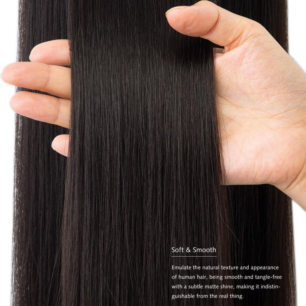 Synthetische Haarverlängerung gerade, 30cm, Naturbraun