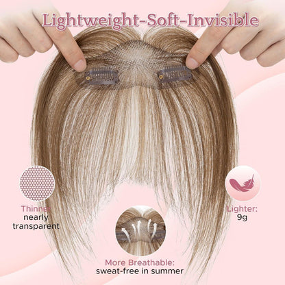 Echthaar Pony Clip-In, Mittelbraun/Honigblond #4p27