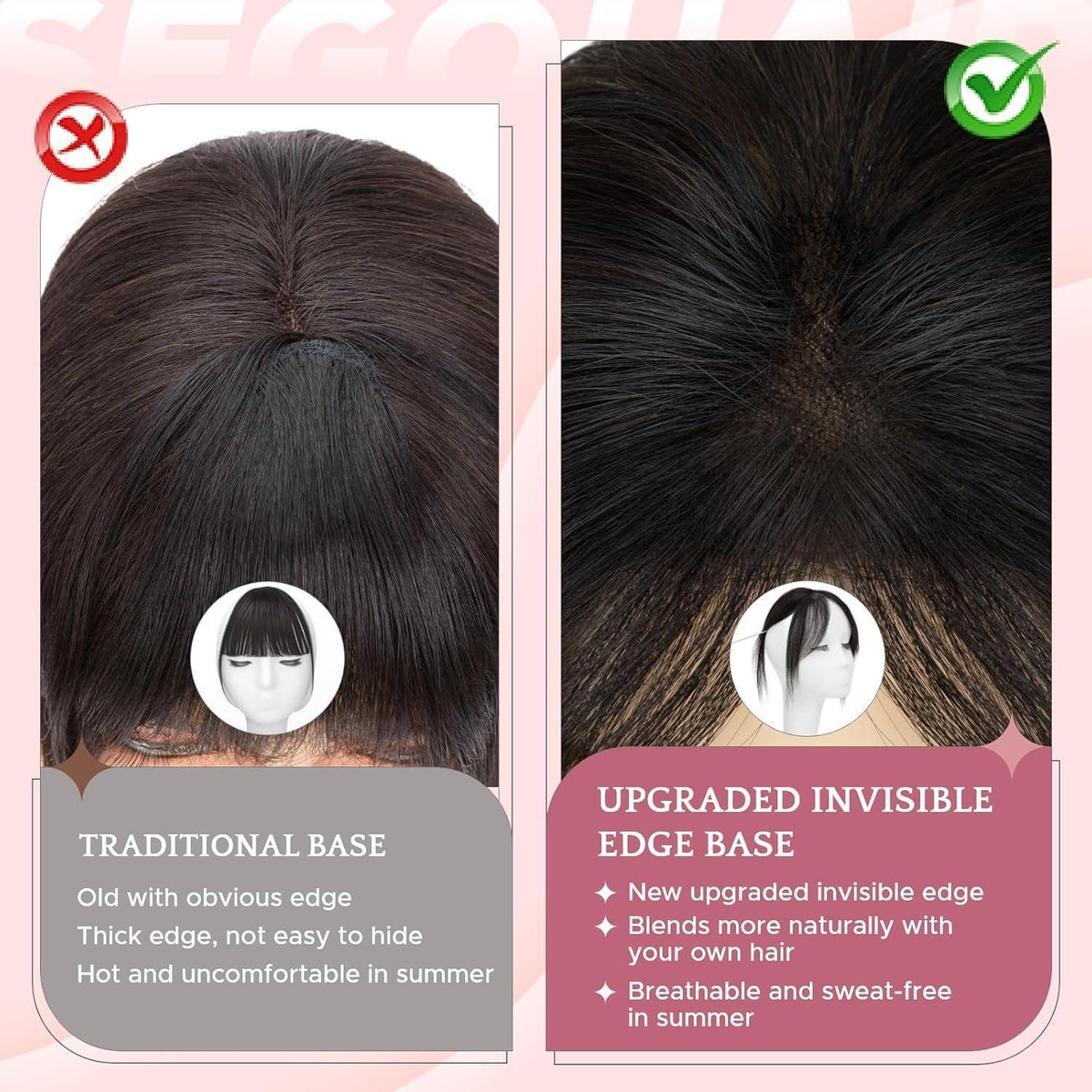 Echthaar Pony Clip-In, Mittelbraun/Honigblond #4p27