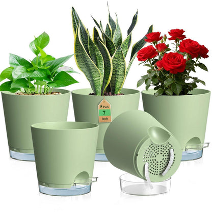 Selbstbewässerungstöpfe 5er Set mit Wasseranzeige