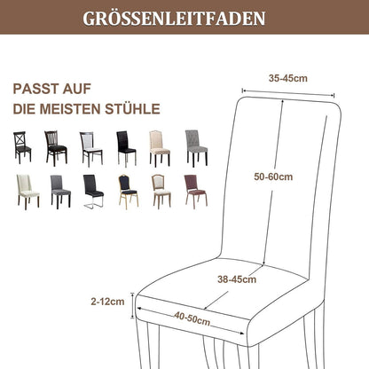 Stretch Stuhlhussen 6er Set – Camel | Jacquard, Waschbar