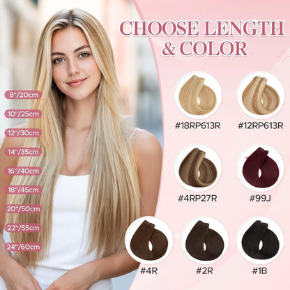 Remy Echthaar Extension – Unsichtbare Tresse, 40cm, #12p613
