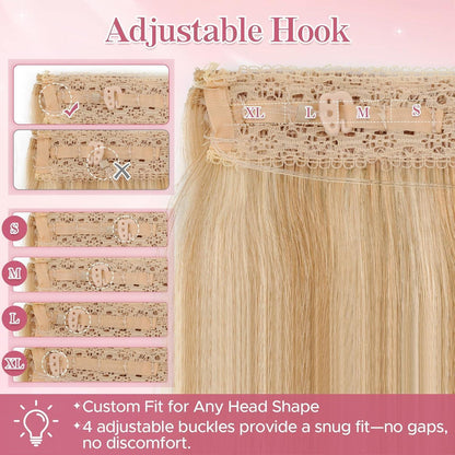 Remy Echthaar Extension – Unsichtbare Tresse, 40cm, Honigblond